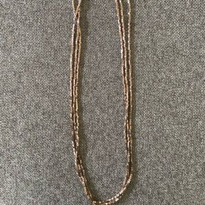 Francesca’s- ‘rose gold’ square bead multi-strand necklace.  Statement piece!